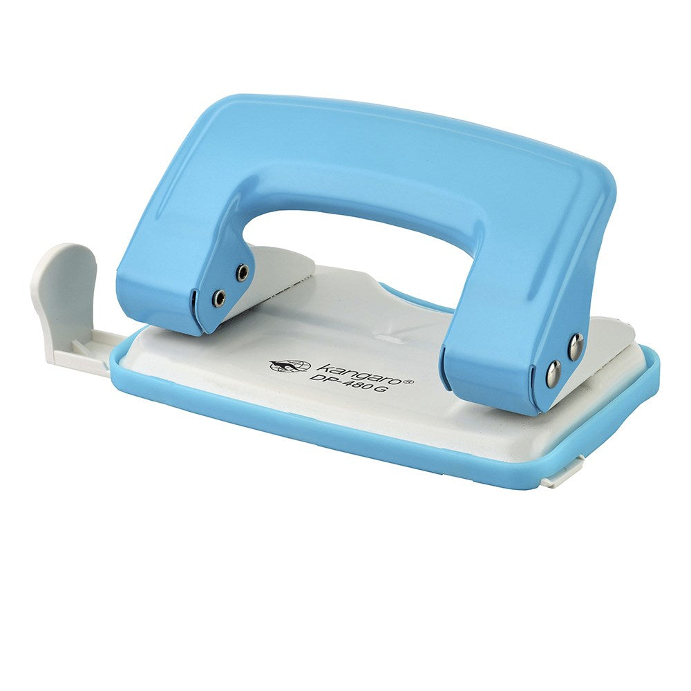 Lyukasztó KANGARO Inspiro DP-480G 2 lyukú fém 12 lap türkiz-fehér kép
