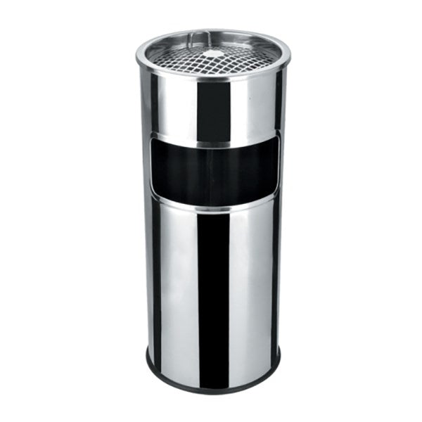 Szemetes hamutartóval tűzálló kültéri fém inox 25x58cm kép