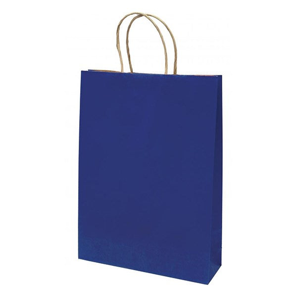 Dísztasak CREATIVE Classic Simple L 26x35x8 cm kraft egyszínű sötétkék sodort füles kép