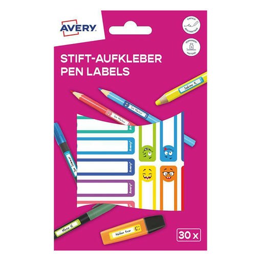 Etikett AVERY 50 mm x 10 mm tollcímke színes vicces 30 címke/csomag 2 íves kép