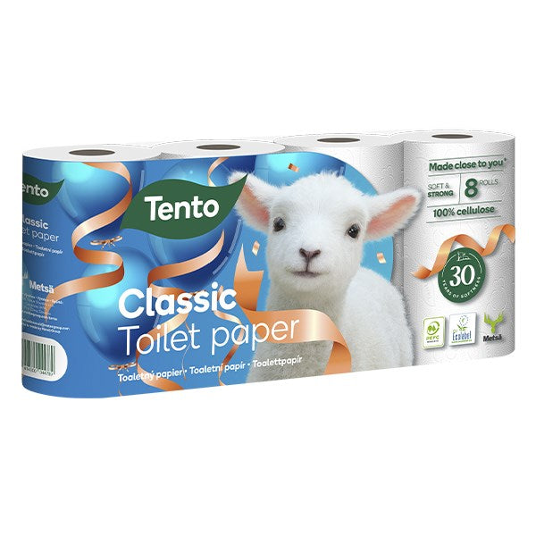 Toalettpapír TENTO Deli fehér 8 tekercses 3 rétegű kép