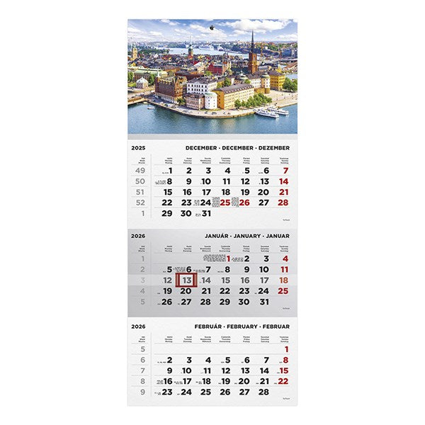 Speditőrnaptár TOPTIMER T072 1 tömbös 3 havi Város 2026. kép