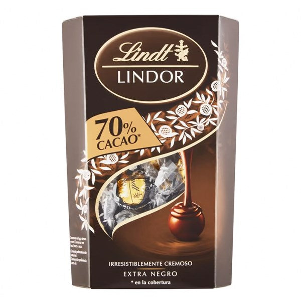 Csokoládé LINDT Lindor 70% Cacao étcsokoládé golyók díszdobozban 337 g kép