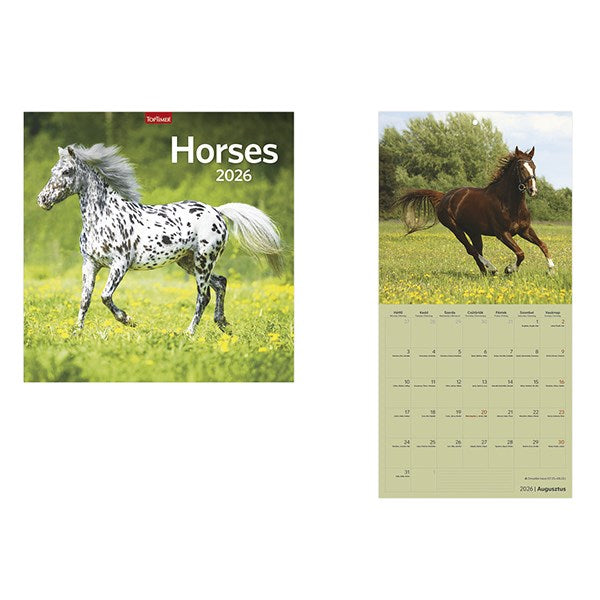 Falinaptár TOPTIMER T098 290x580mm álló Horses 2026. kép