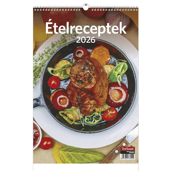 Falinaptár TOPTIMER T094 220x330mm álló Ételreceptek 2026. kép