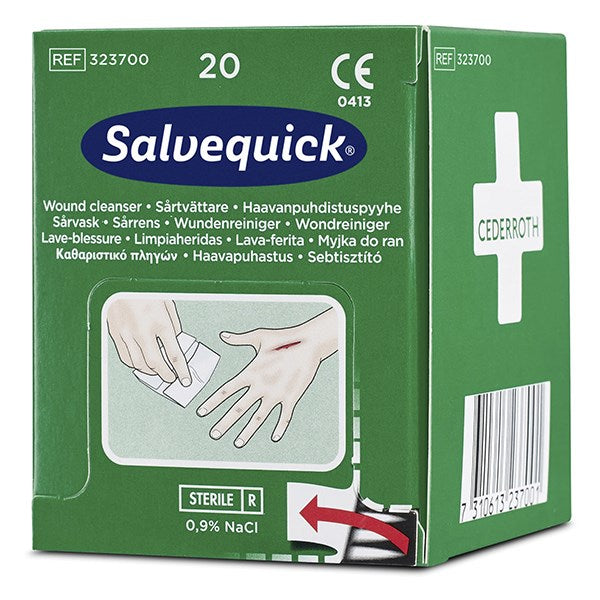 Sebtisztító kendő SALVEQUICK elsősegély állomás utántöltő 20 darabos kép