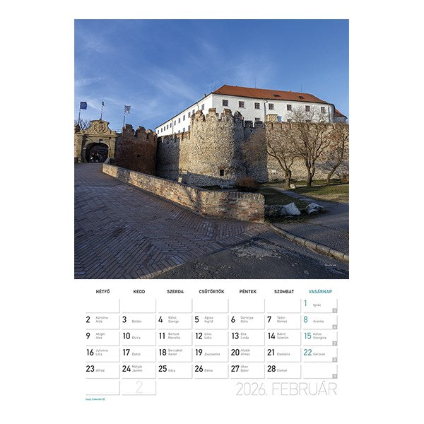Falinaptár spirálozott LIZZY CARD B/4 álló Magyar várak és kastélyok 2026. kép