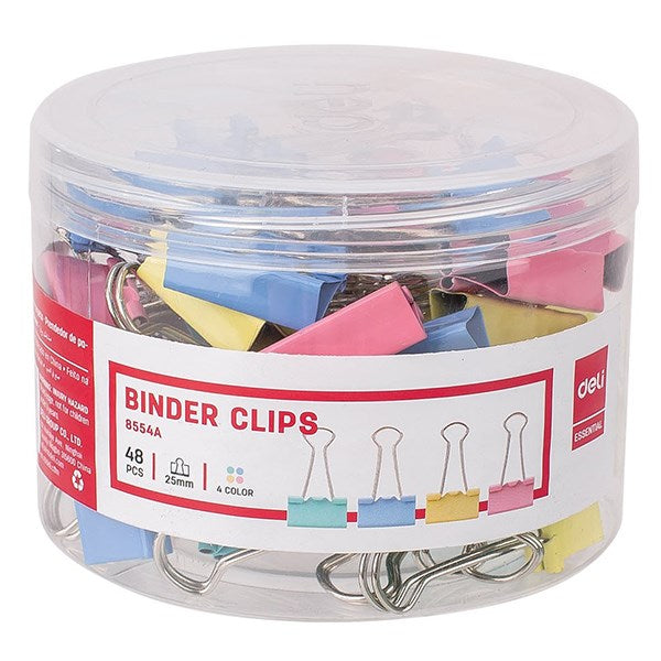 Binder csipesz DELI 25 mm színes 48 darabos kép