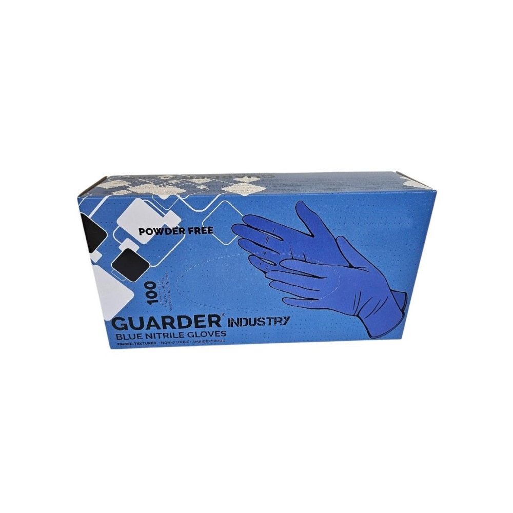 Gumikesztyű nitril púdermentes M 100 db/doboz GUARDER® Industry kék kép
