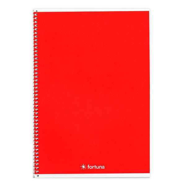 Spirálfüzet vonalas FORTUNA Monocolor A/5 70 lapos piros kép