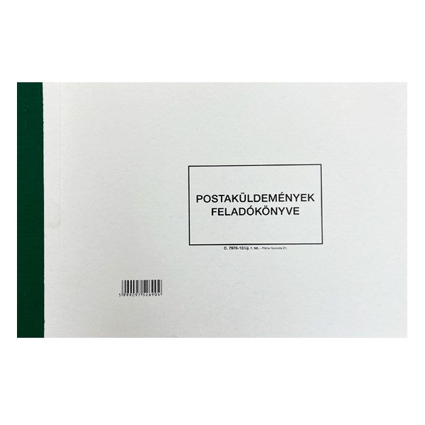 Nyomtatvány postaküldemények feladókönyve PATRIA A/4 fekvő 150 lap kép