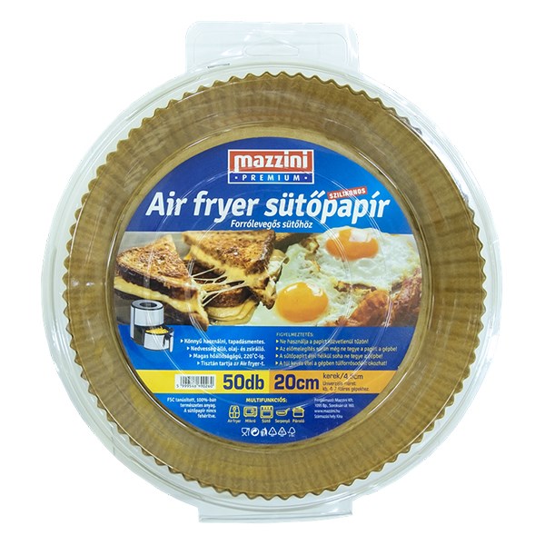 Sütőpapír forró levegős sütőhöz MAZZINI 4,5cm magas 20cm átm 50 darabos kép