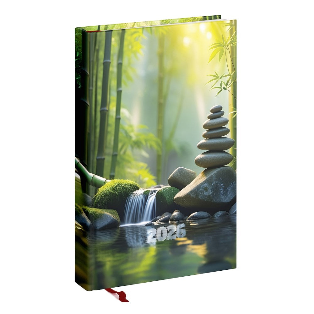 Határidőnapló REALSYSTEM Picture A/5 napi fehér lapos Meditáció 2026. kép