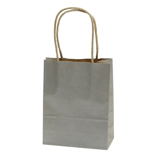 Dísztasak CREATIVE Classic Simple S 12x15x5,5 cm kraft egyszínű ezüst sodort füles kép