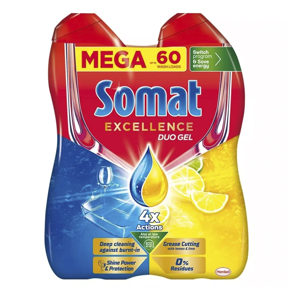 Mosogatógép gél SOMAT Gel Excelence duo lemon 2 x 540 ml kép