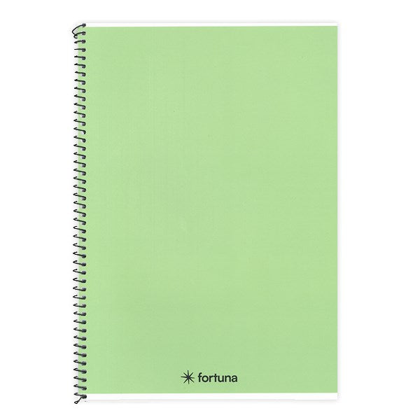 Spirálfüzet vonalas FORTUNA Monocolor A/5 70 lapos pasztell zöld kép