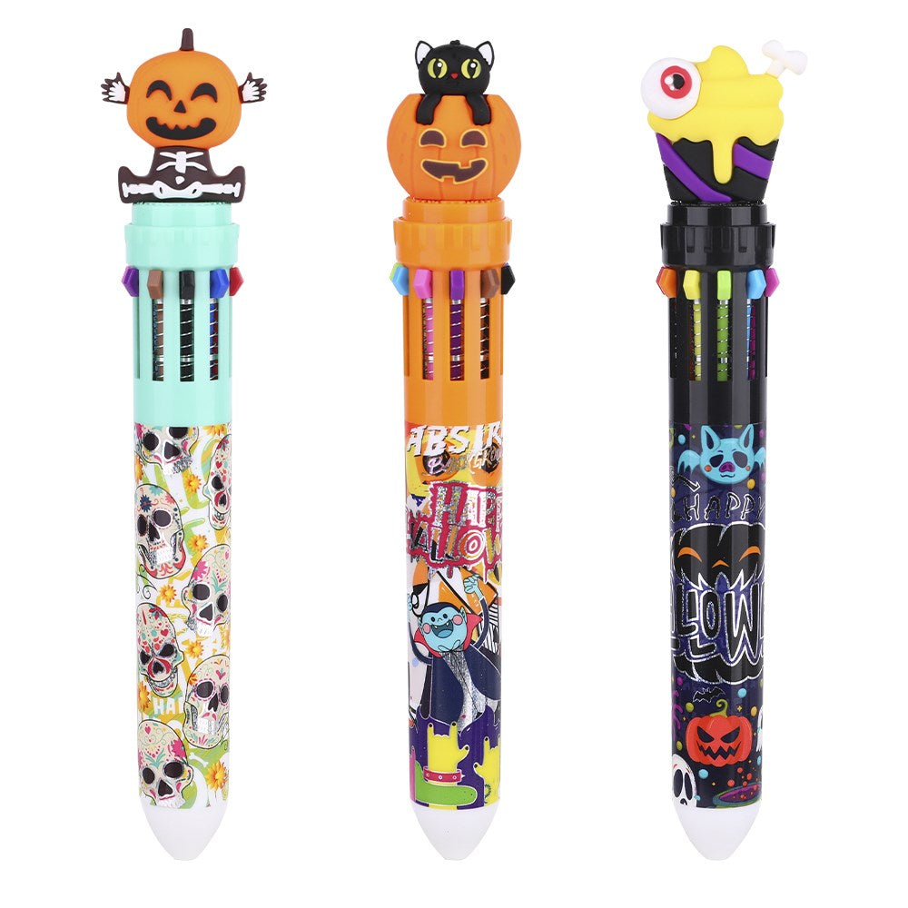 Golyóstoll NEBULO nyomógombos 10 színű 0,5mm halloween kép