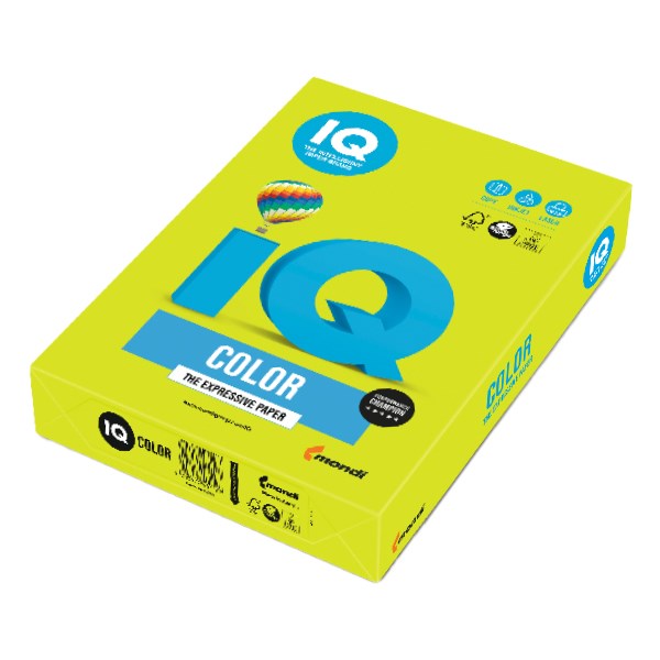 Fénymásolópapír színes IQ Color A/3 80 gr neon zöld NEOGN 500 ív/csomag kép