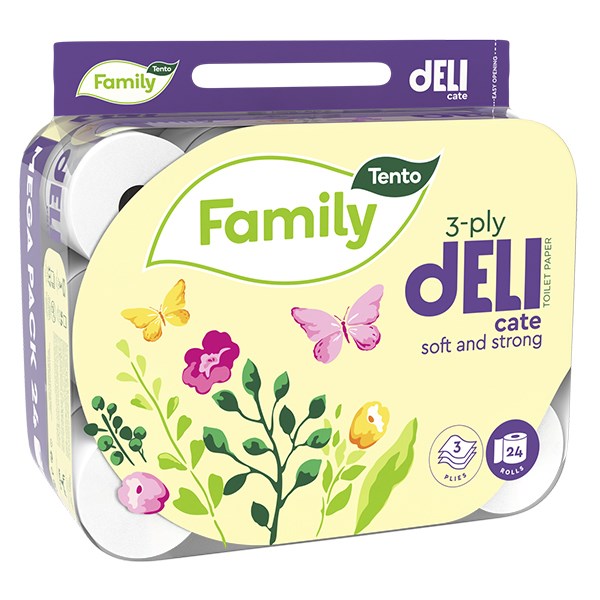 Toalettpapír TENTO Deli fehér 24 tekercses 3 rétegű kép