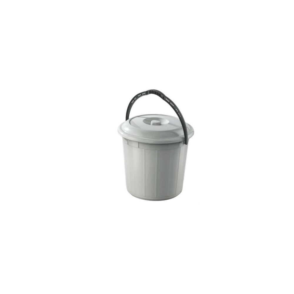 Szemetes kuka fedeles műanyag 10 literes szürke UP618-002 kép