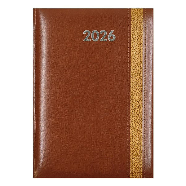 Határidőnapló ALISCA Rebel varrott B/5 heti fehér lapos barna 2026. kép