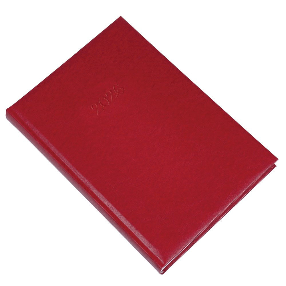 Határidőnapló REALSYSTEM Standard B/5 napi fehér lapos bordó 2026. kép