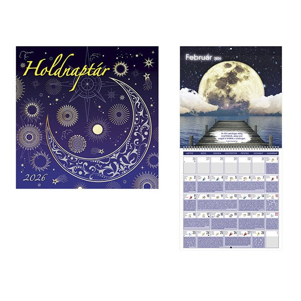 Falinaptár TOPTIMER T097 300x300mm álló Holdnaptár 2026. kép