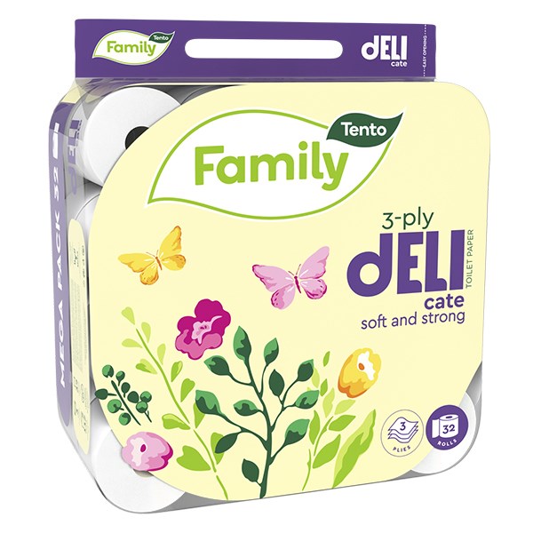 Toalettpapír TENTO Deli fehér 32 tekercses 3 rétegű kép