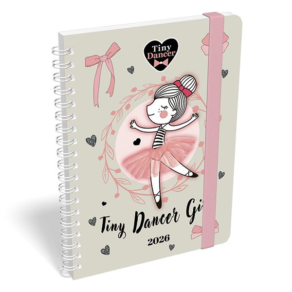 Határidőnapló LIZZY CARD B/6 heti spirálozott gumis Tiny dancer lovely ballerina 2026. kép