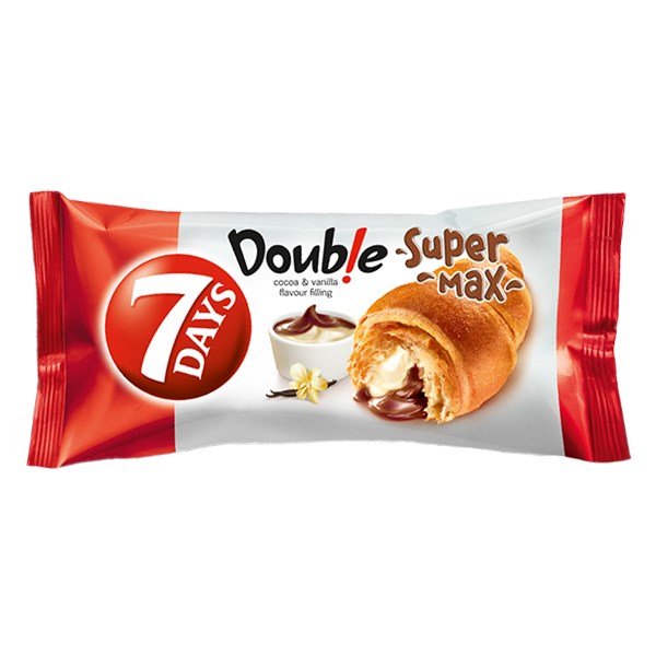 Croissant 7DAYS Super Double Max kakaós és vaníliás töltelékkel 110 g kép
