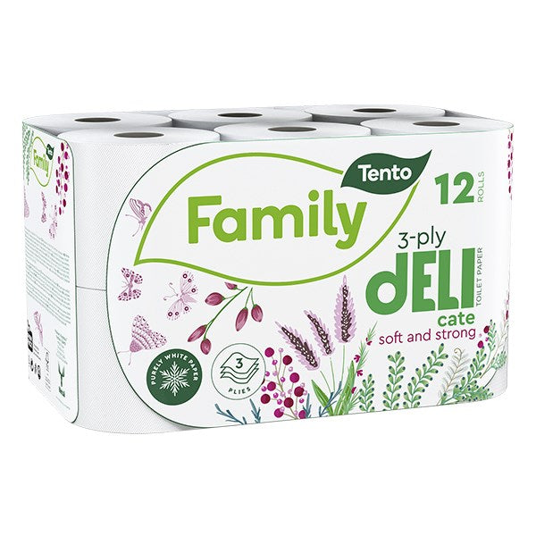 Toalettpapír TENTO Deli fehér 12 tekercses 3 rétegű kép