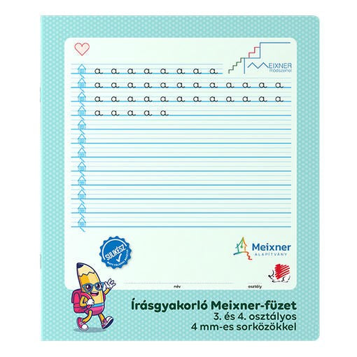 Foglalkoztató füzet ICO Süni A/4 32 lapos Meixner-féle írás gyakorló 3. és 4. osztályos 4 mm sorközzel kép