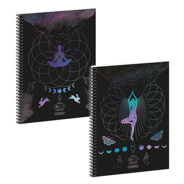 Spirálfüzet kockás ARS UNA Mystic Constellation A/4 60 lapos kép