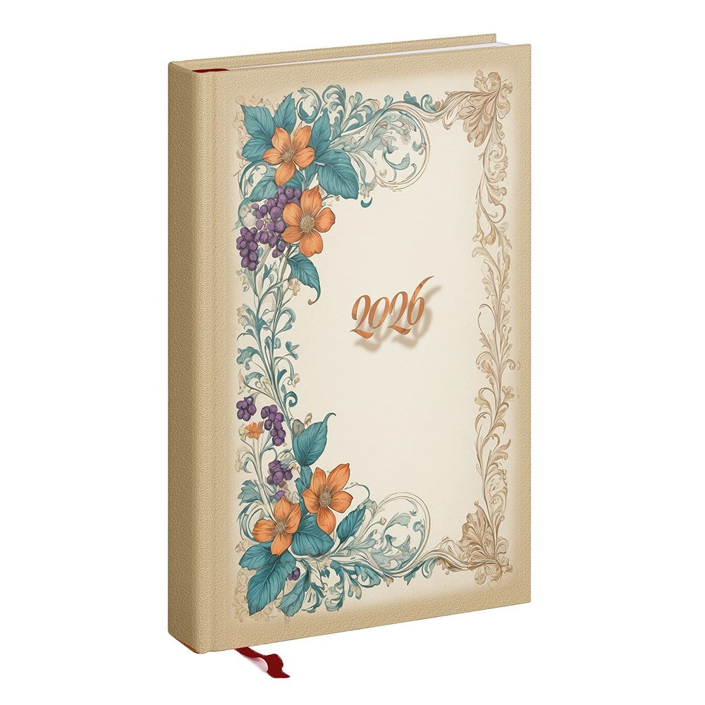 Határidőnapló REALSYSTEM Picture A/5 napi fehér lapos Vintage 2026. kép