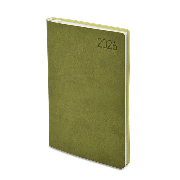 Határidőnapló TOPTIMER Madeira M021 A/5 napi fehér lapos zöld-zöld 2026. kép