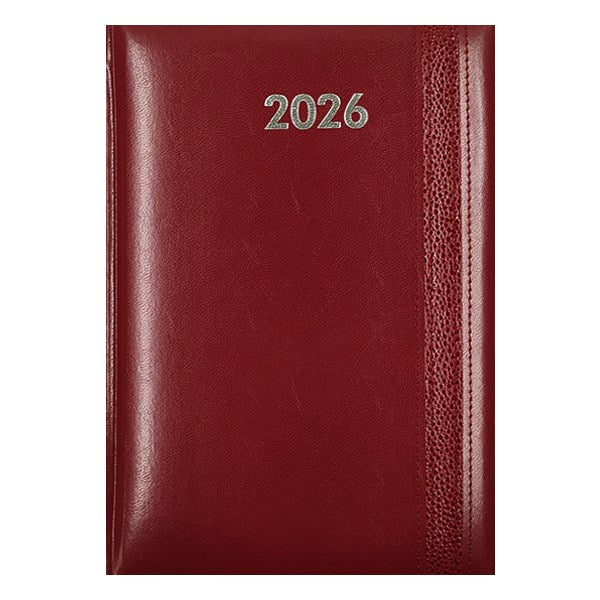 Határidőnapló ALISCA Rebel varrott B/5 heti fehér lapos bordó 2026. kép