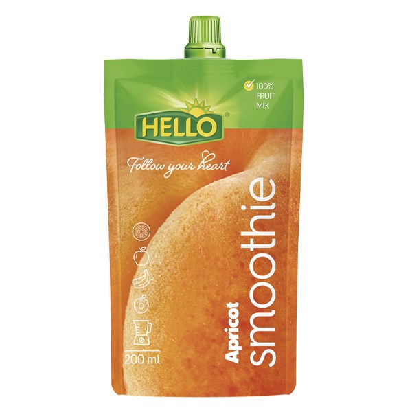 Gyümölcslé HELLO Smoothie sárgabarack 200 ml kép