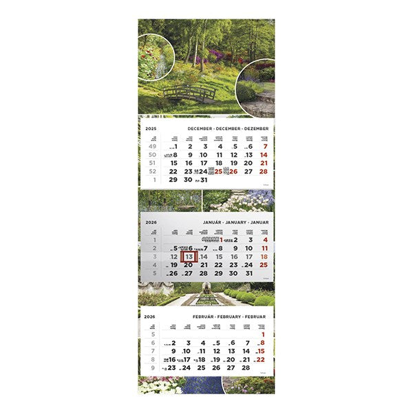 Speditőrnaptár TOPTIMER T080 3 tömbös 3 havi Kertek 2026. kép