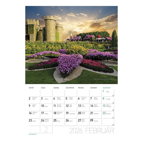 Falinaptár LIZZY CARD A/4 álló Díszkertek 2026. kép