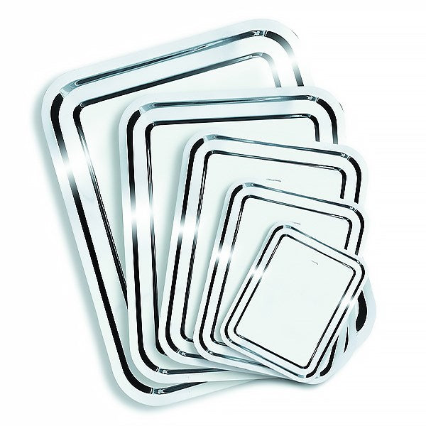 Tálca szögletes rozsdamentes acél krómozott 25 x 21 cm kép