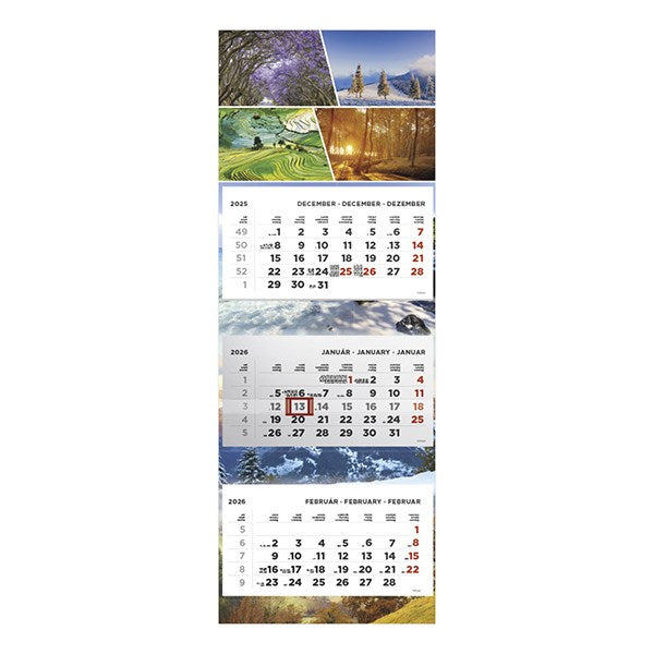 Speditőrnaptár TOPTIMER T080 3 tömbös 3 havi Évszakok 2026. kép