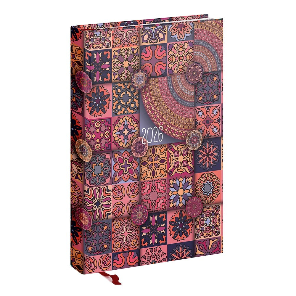 Határidőnapló REALSYSTEM Picture A/5 napi fehér lapos Mozaik 2026. kép