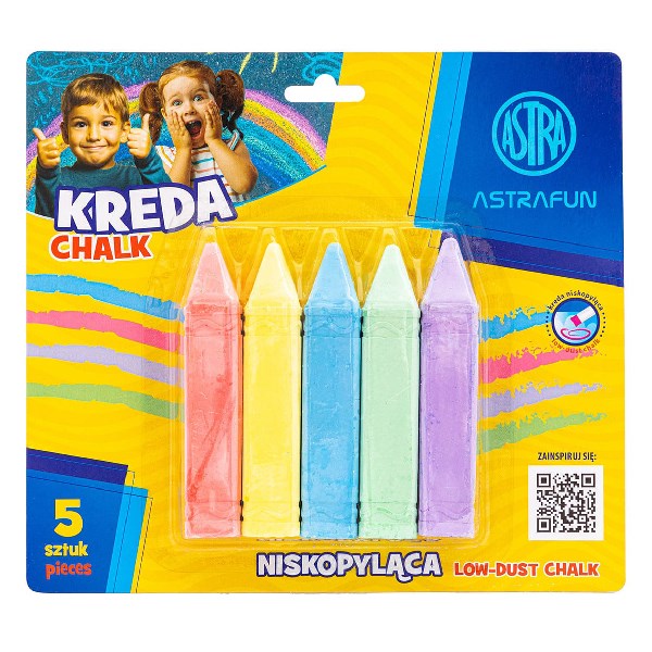 Táblakréta ASTRA FUN jumbo szögletes hegyezett 5 szín/bliszter kép