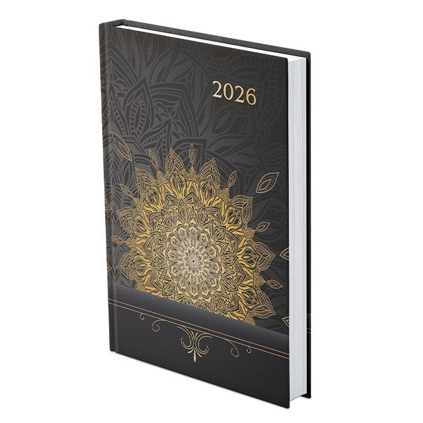 Határidőnapló TOPTIMER Joy J021 A/5 napi fehér lapos Mandala metál 2026. kép