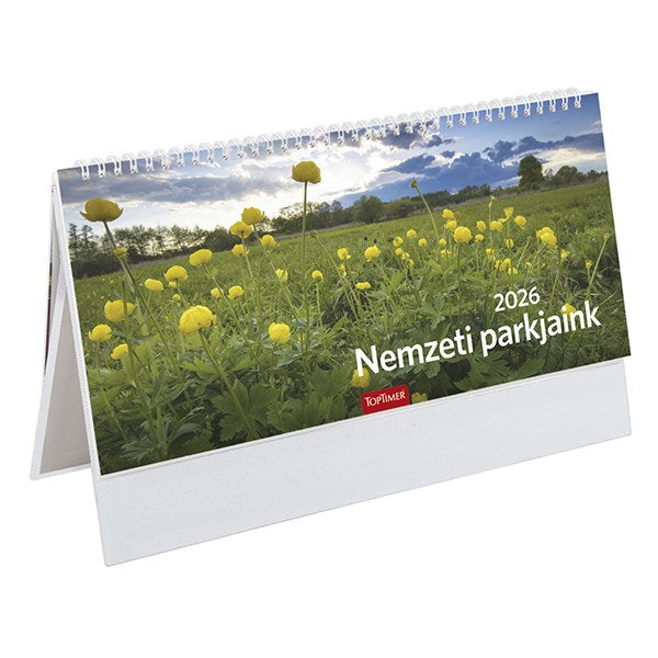 Asztali naptár képes TOPTIMER T054 álló fehér lapos Nemzeti park fehér papír táblás 2026. kép