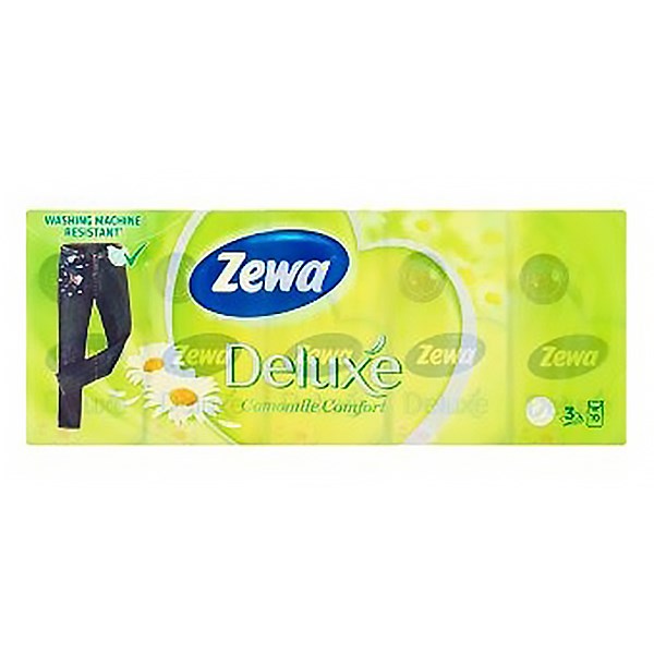 Papírzsebkendő ZEWA Delux 3 rétegű 10x10 darabos Camomile kép