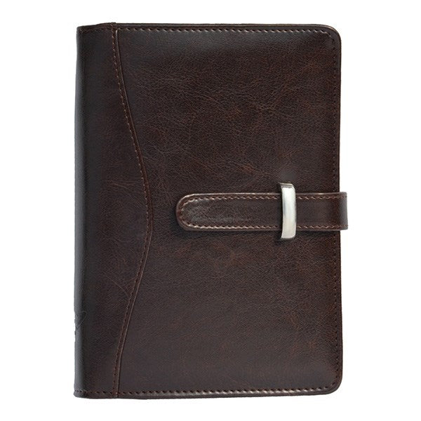 Gyűrűs kalendárium SATURNUS L437 fehér lapos sötétbarna műbőr 2026. kép