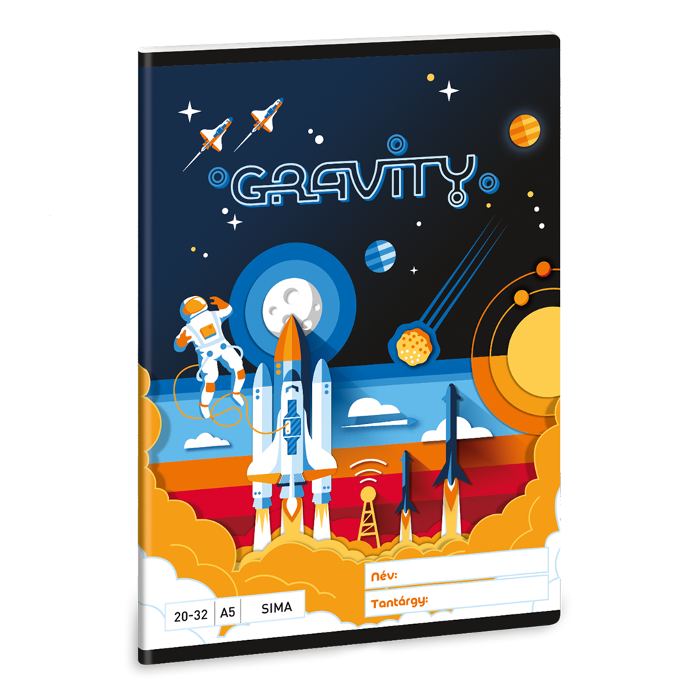 Füzet iskolai A5, 32lap, sima 20-32 Ars Una GRAVITY 10db/csomag kép