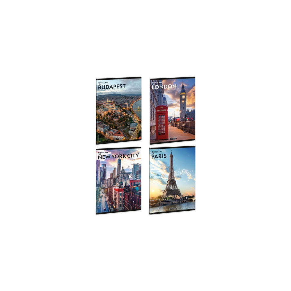 Füzet iskolai A5, 40lap, vonalas Ars Una CITYSCAPE 10db/csomag kép