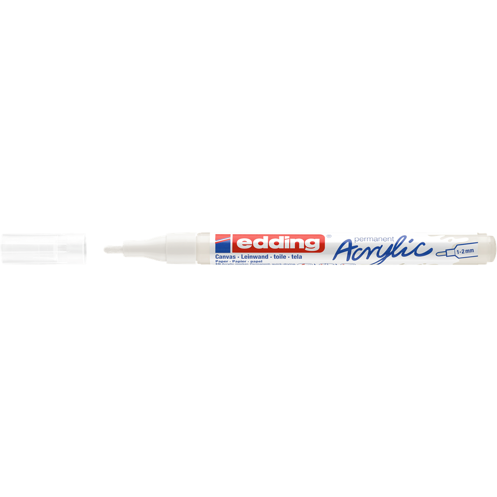 Akril marker 1-2mm, Edding 5300 fehér kép
